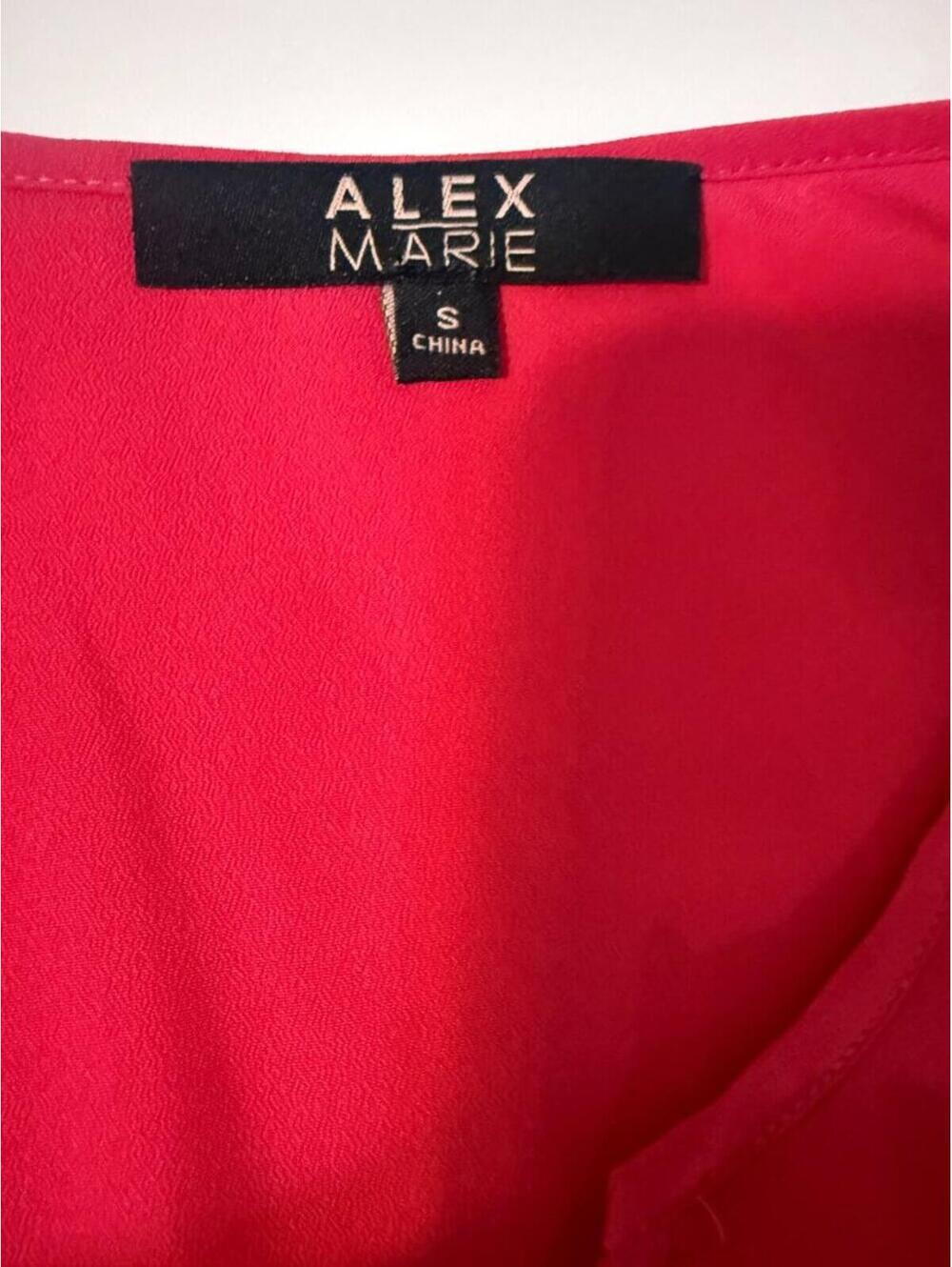 Alex Marie Hot Pink Sleeveless Ruffle Front Blouse Size Small - Picture 6 of 6